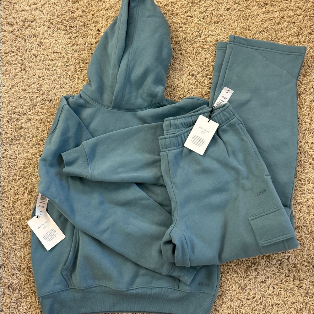 Aritzia Teal Hoodie and Sweatpants Set
